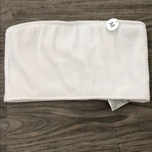 White bandeau bikini top WITH TAGS